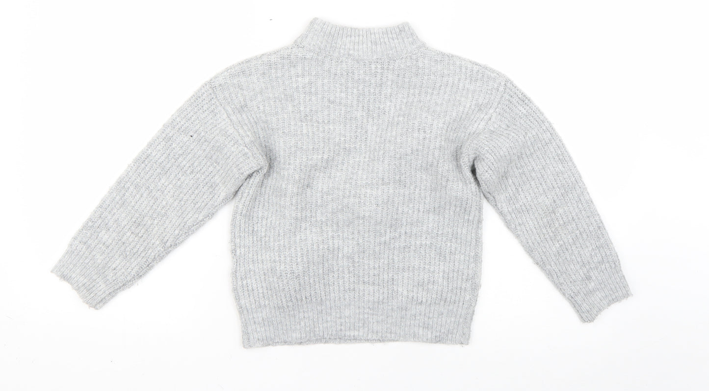 Marks and Spencer Girls Grey   Pullover Jumper Size 5-6 Years