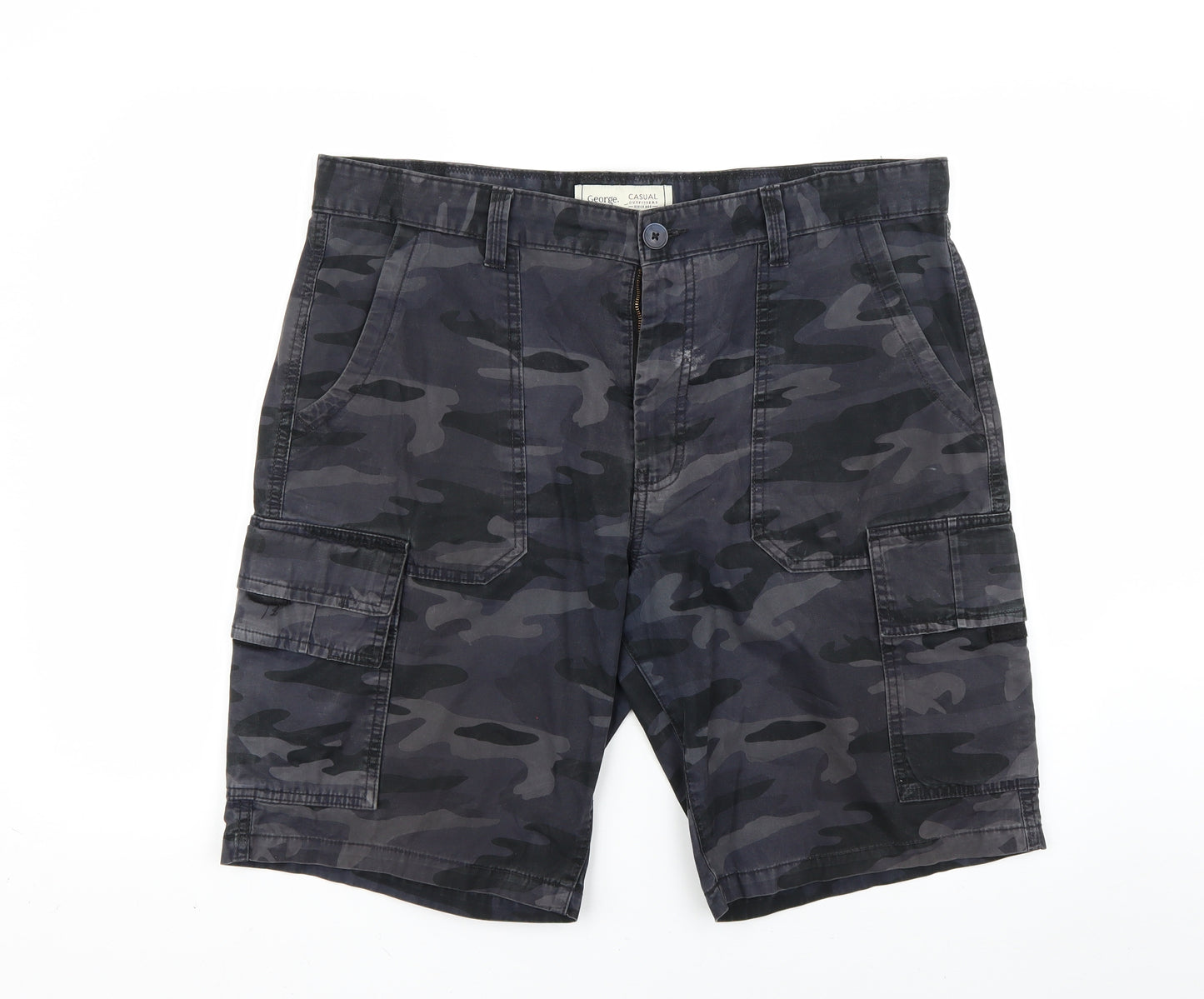 George Mens Blue Camouflage  Cargo Shorts Size 38