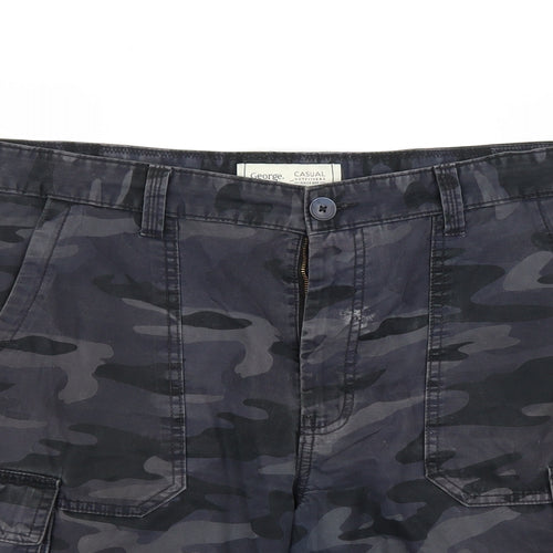 George Mens Blue Camouflage  Cargo Shorts Size 38