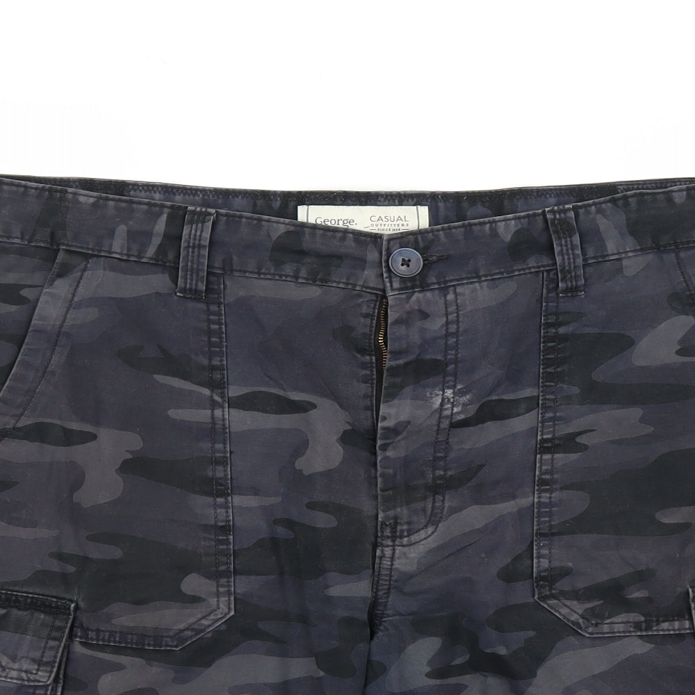 George Mens Blue Camouflage  Cargo Shorts Size 38