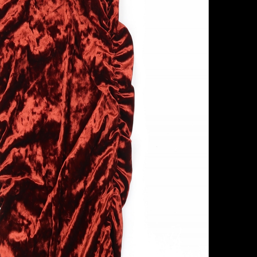 PRETTYLITTLETHING Womens Brown   Maxi Skirt Size 8
