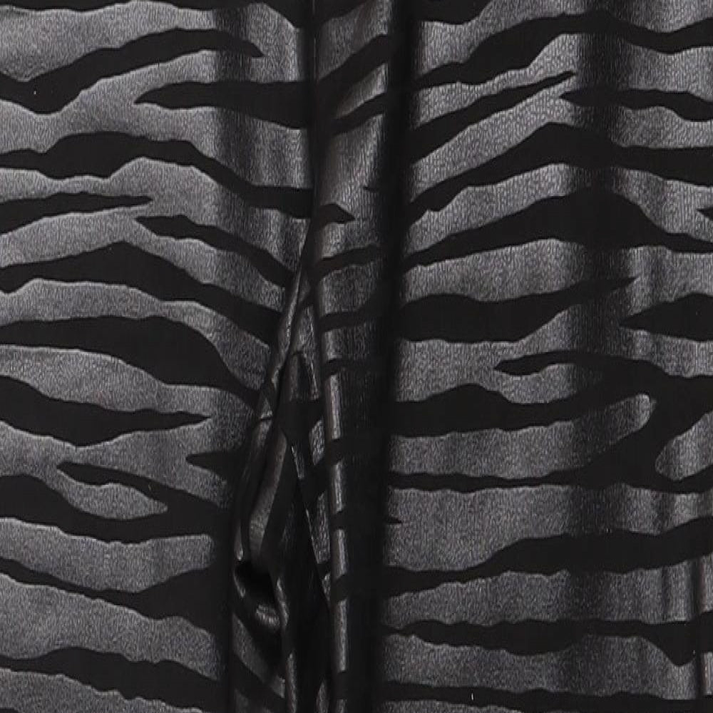 Zara Womens Black Animal Print  Trousers  Size L L27.5 in