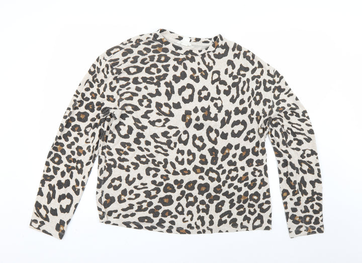 H&M Womens Multicoloured Animal Print  Pullover Jumper Size S