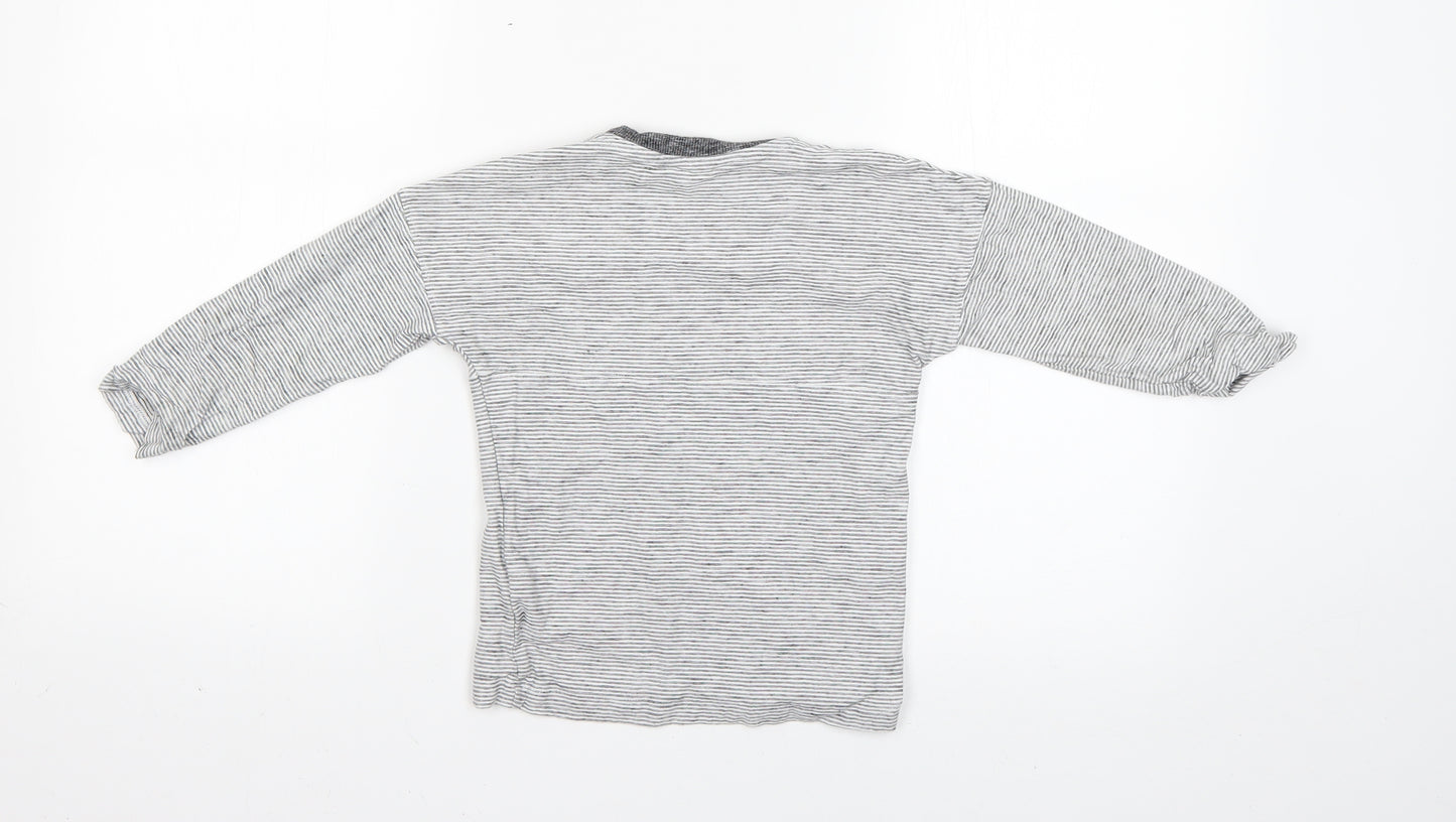 Matalan Boys Grey Striped  Basic T-Shirt Size 4-5 Years