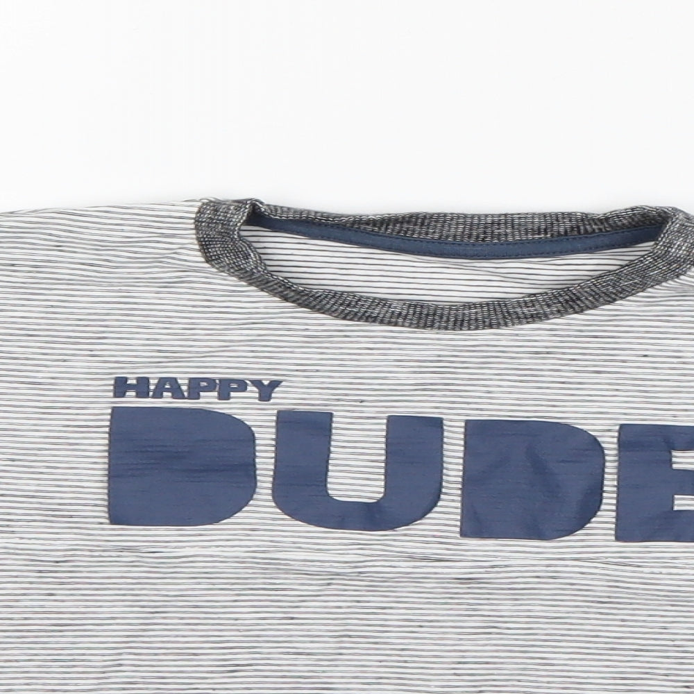 Matalan Boys Grey Striped  Basic T-Shirt Size 4-5 Years
