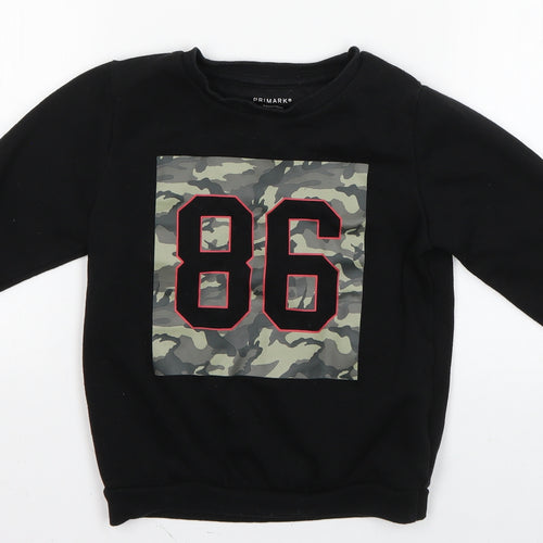 Primark Boys Black   Pullover Sweatshirt Size 5-6 Years