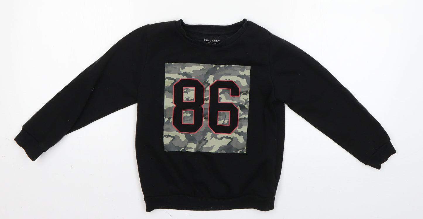 Primark Boys Black   Pullover Sweatshirt Size 5-6 Years