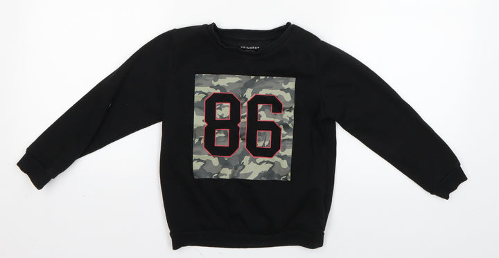 Primark Boys Black   Pullover Sweatshirt Size 5-6 Years