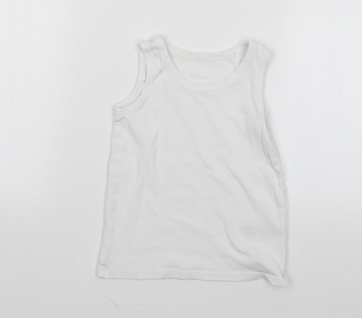 Marks and Spencer Boys White   Basic Tank Size 3-4 Years