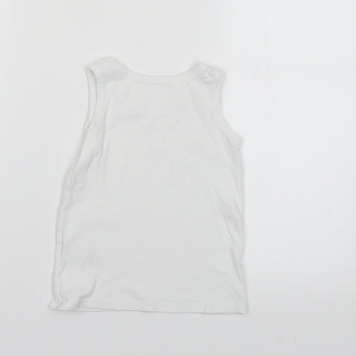 Marks and Spencer Boys White   Basic Tank Size 3-4 Years