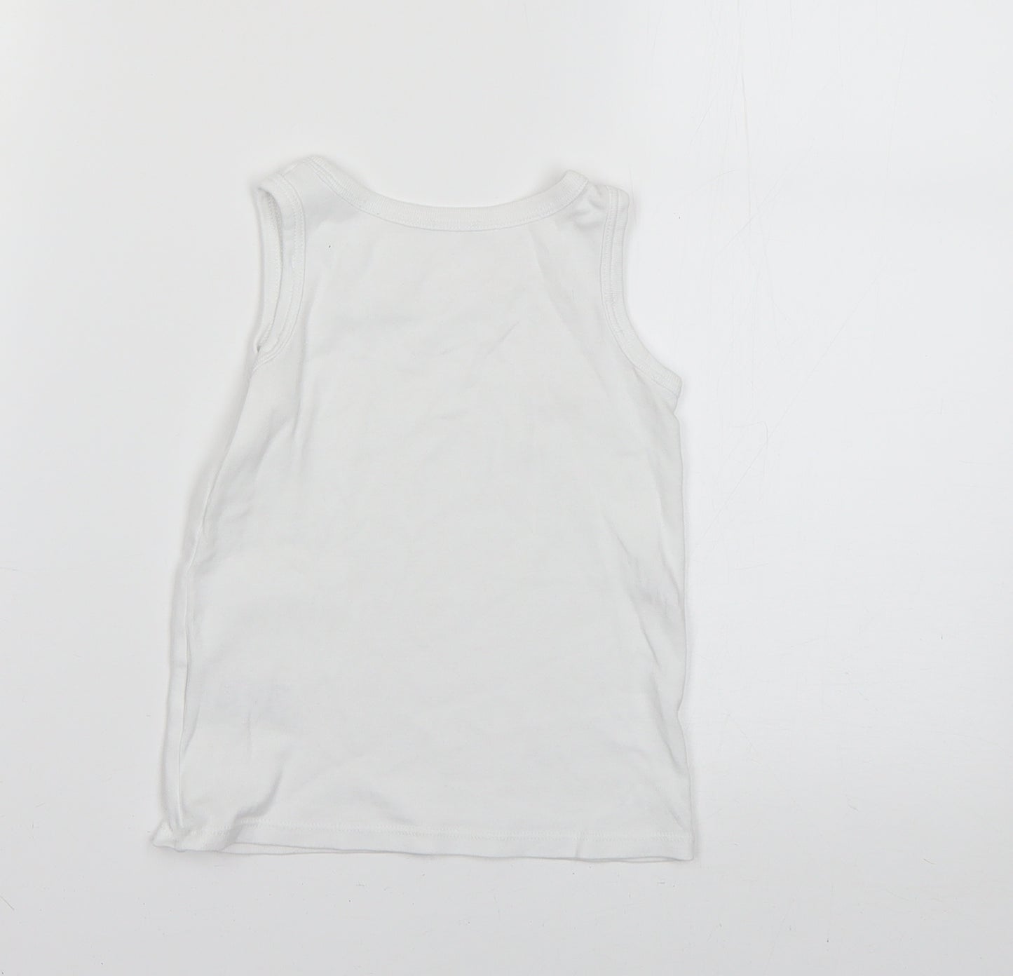 Marks and Spencer Boys White   Basic Tank Size 3-4 Years