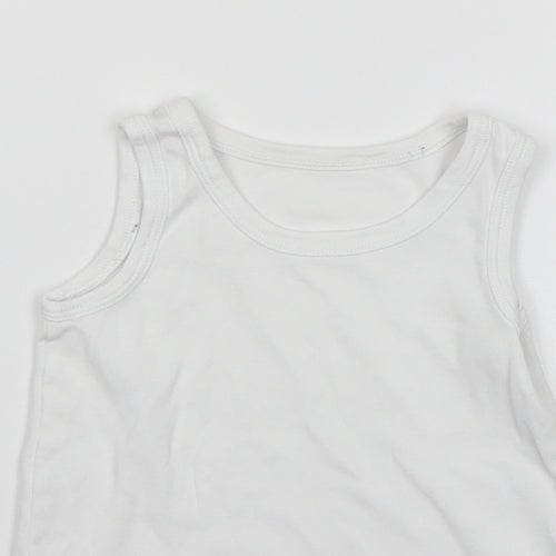 Marks and Spencer Boys White   Basic Tank Size 3-4 Years