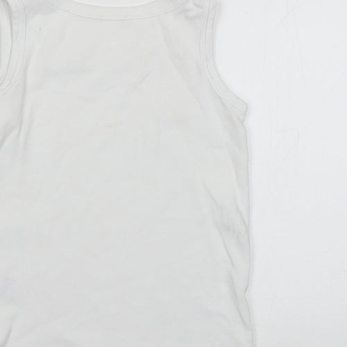 Marks and Spencer Boys White   Basic Tank Size 3-4 Years