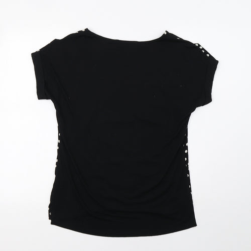 F&F Womens Black Polka Dot  Basic Blouse Size 6