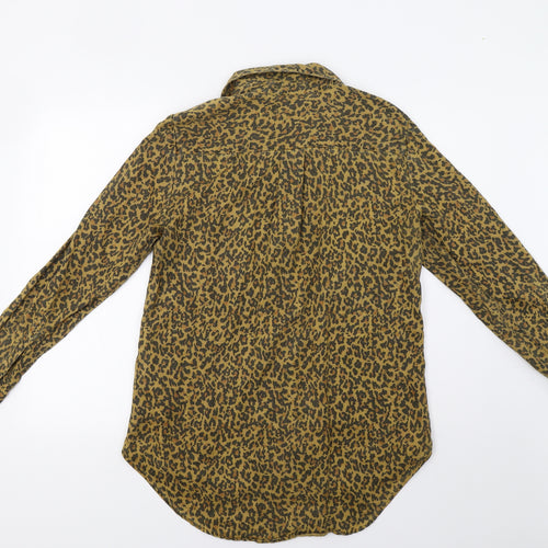 Zara Womens Brown Animal Print  Tunic Button-Up Size M