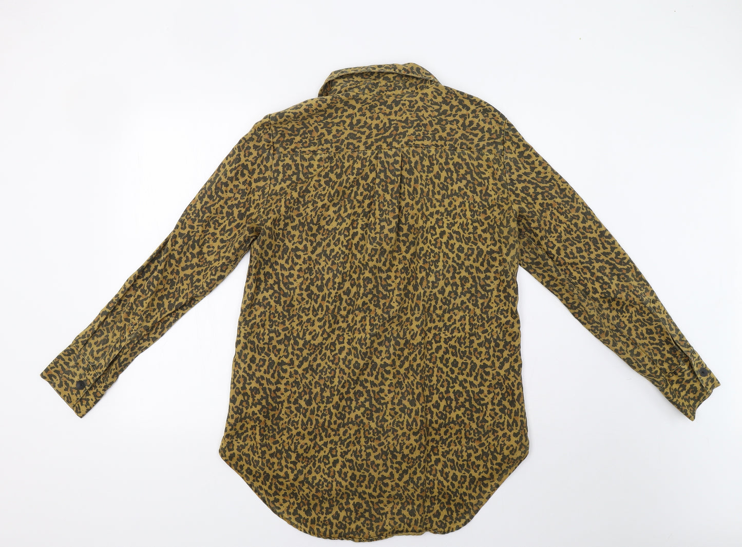 Zara Womens Brown Animal Print  Tunic Button-Up Size M