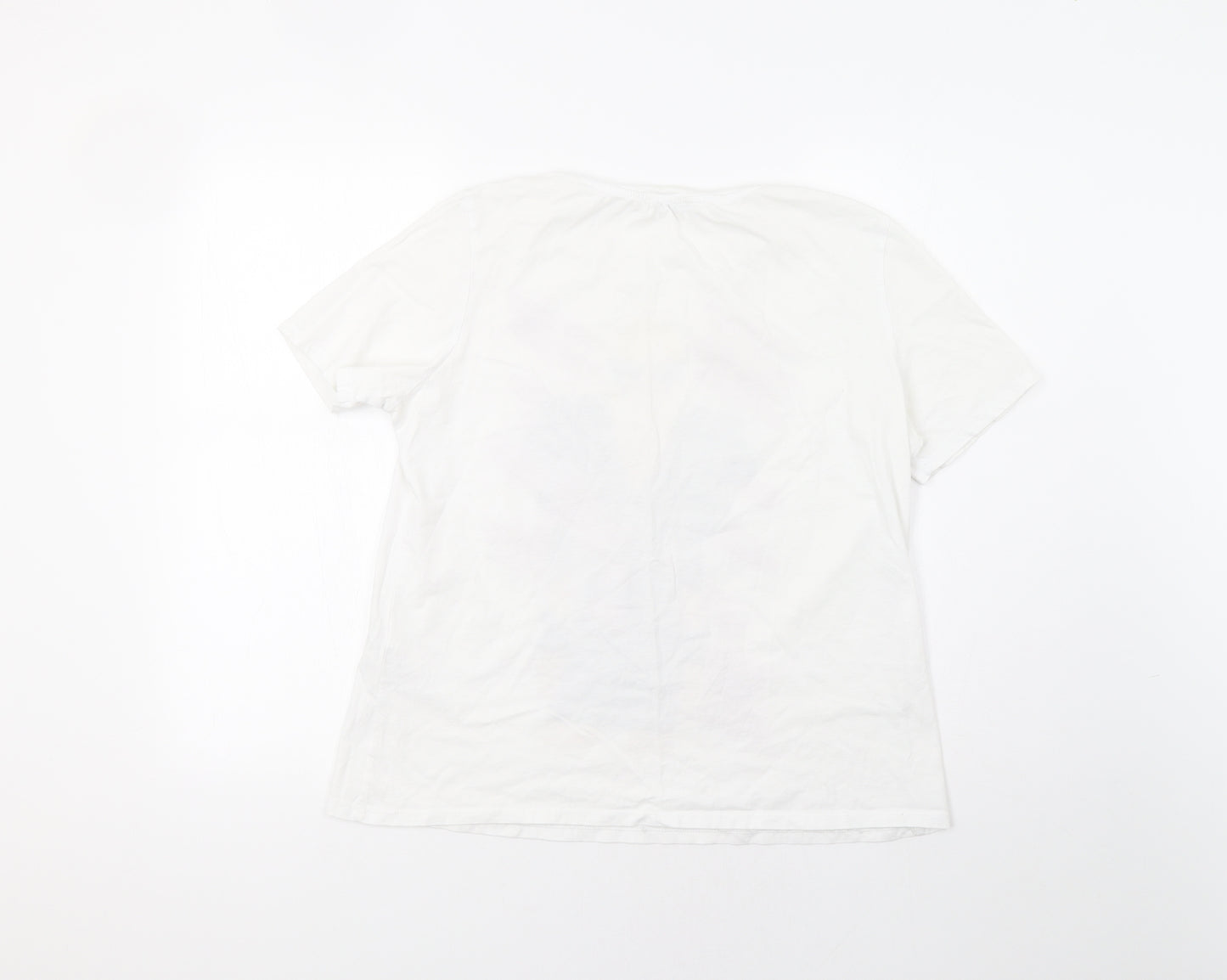 Zara Womens White   Basic T-Shirt Size M  - Sequin Detail