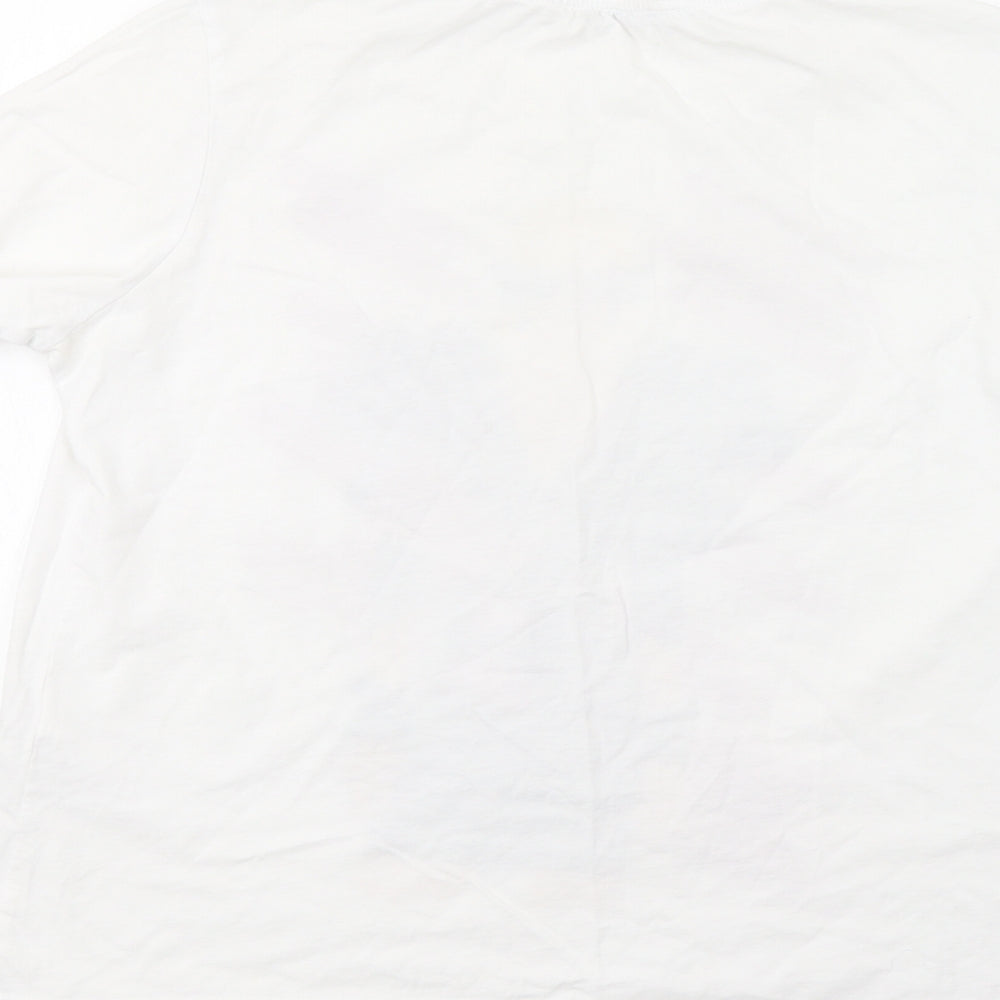 Zara Womens White   Basic T-Shirt Size M  - Sequin Detail