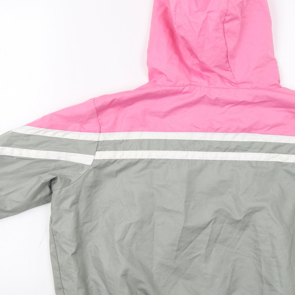 Primark Girls Grey Striped  Windbreaker Jacket Size 12-13 Years
