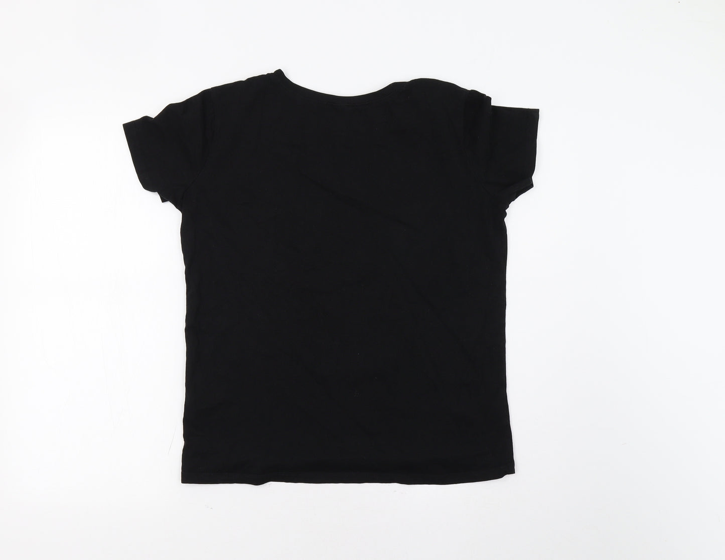 Sinsay Womens Black   Basic T-Shirt Size M  - Santa Paws