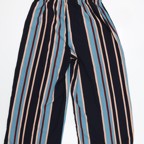 Primark Womens Multicoloured Striped  Cropped Trousers Size 14 L24 in