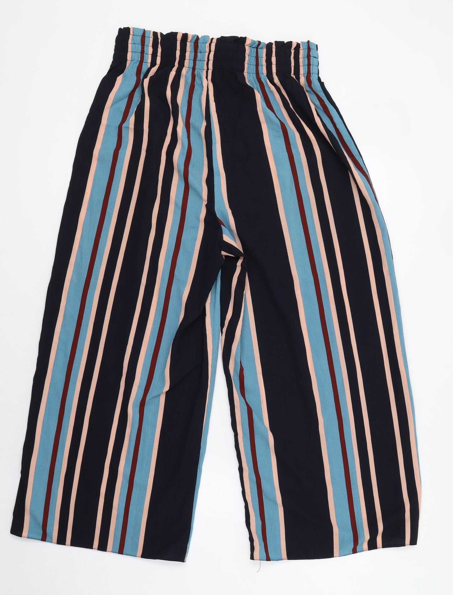 Primark Womens Multicoloured Striped  Cropped Trousers Size 14 L24 in