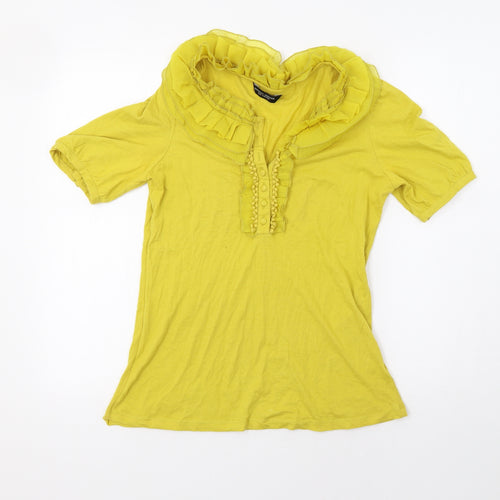 Dorothy Perkins Womens Yellow   Basic T-Shirt Size 12
