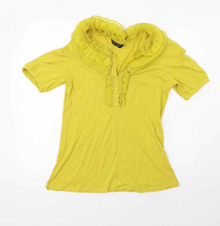 Dorothy Perkins Womens Yellow   Basic T-Shirt Size 12