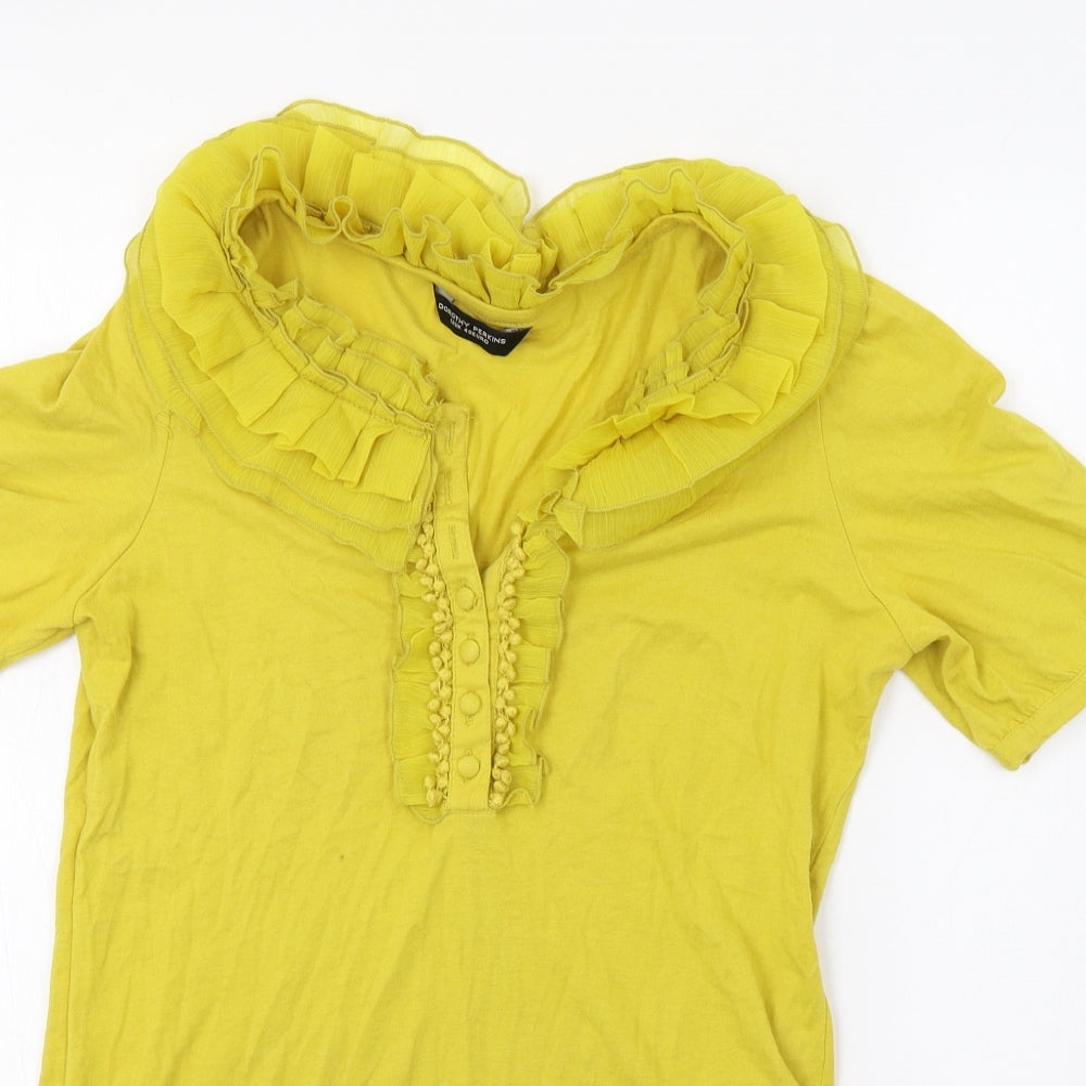 Dorothy Perkins Womens Yellow   Basic T-Shirt Size 12