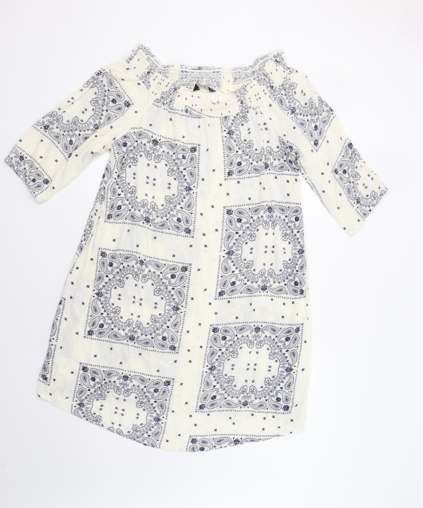 F&F Womens White Paisley  A-Line  Size 16