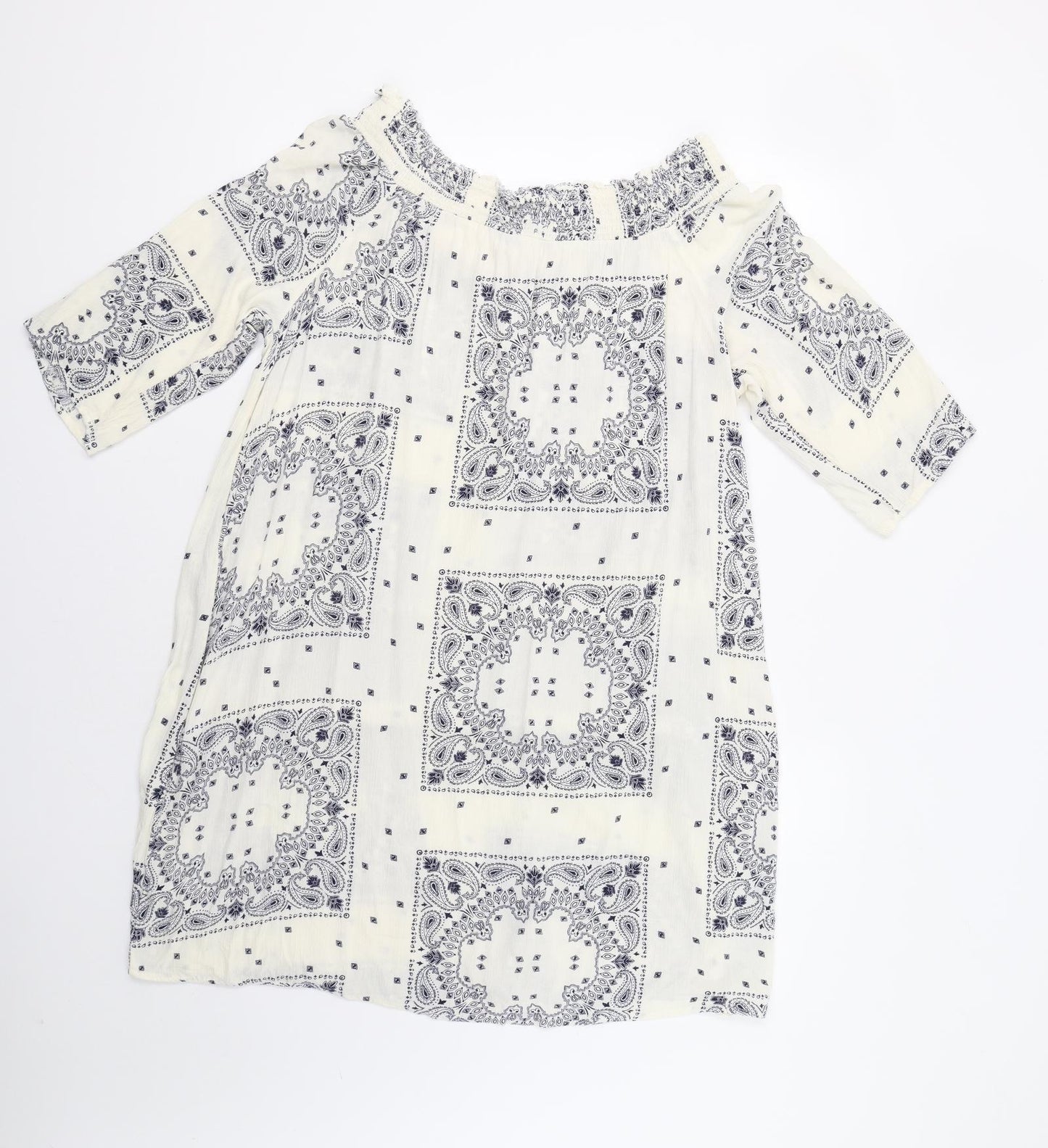 F&F Womens White Paisley  A-Line  Size 16