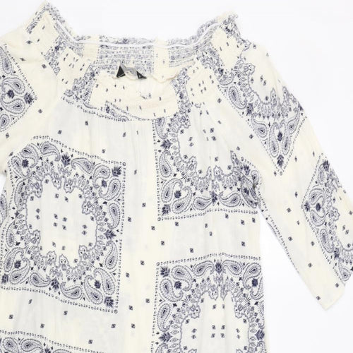 F&F Womens White Paisley  A-Line  Size 16