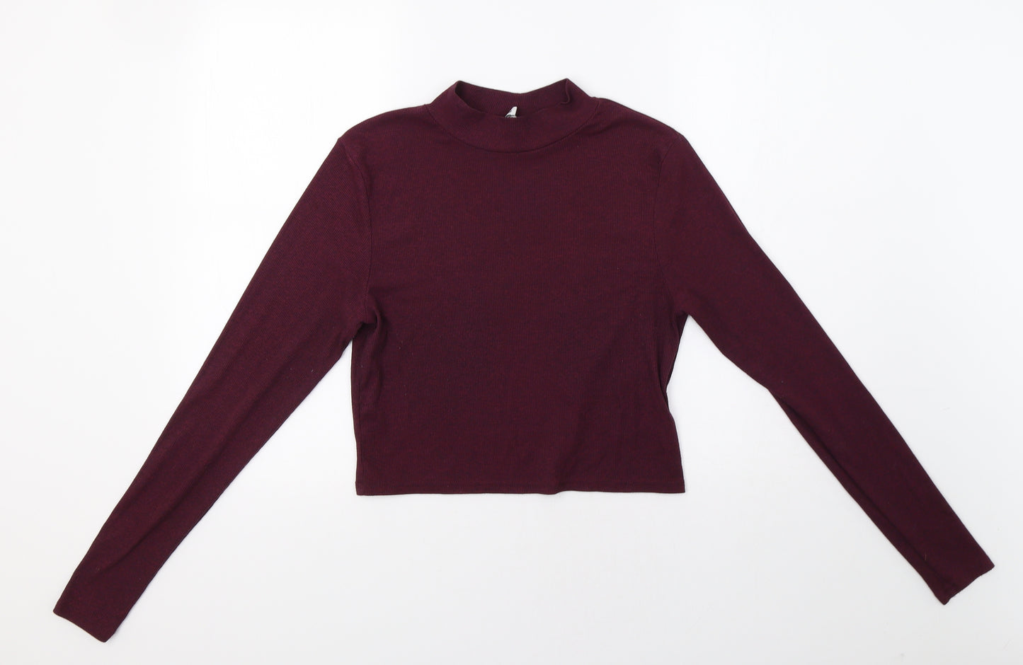 H&M Womens Purple   Cropped T-Shirt Size L