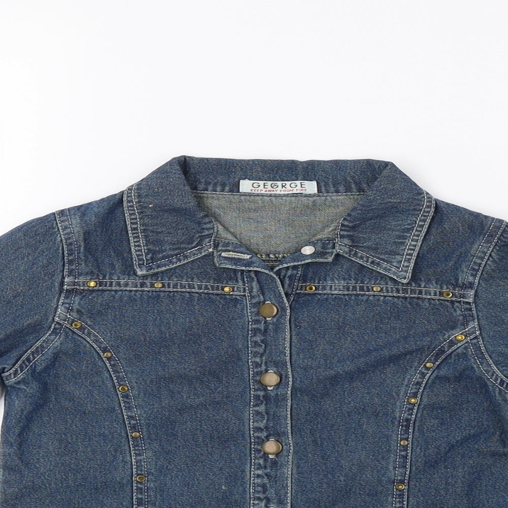 George Girls Blue   Basic Button-Up Size 6-7 Years