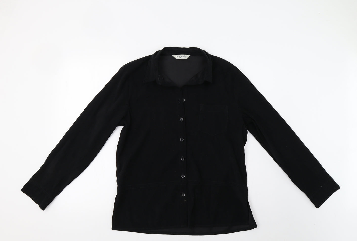Isabelle Womens Black   Basic Button-Up Size 14