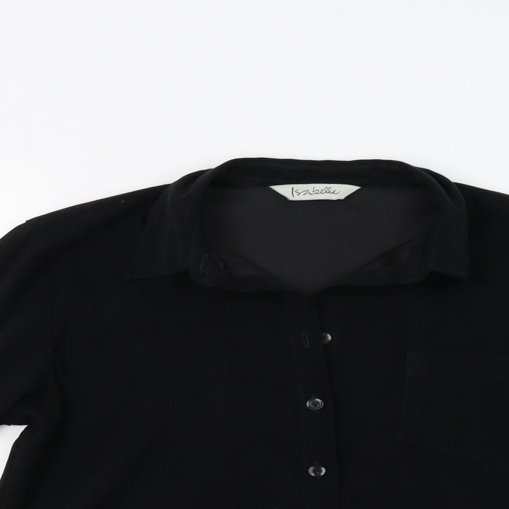 Isabelle Womens Black   Basic Button-Up Size 14