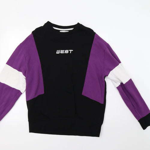 Primark Womens Purple Colourblock  Pullover Sweatshirt Size M