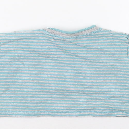 F&F Baby Blue Striped  Basic Blouse Size 9-12 Months  - Bear