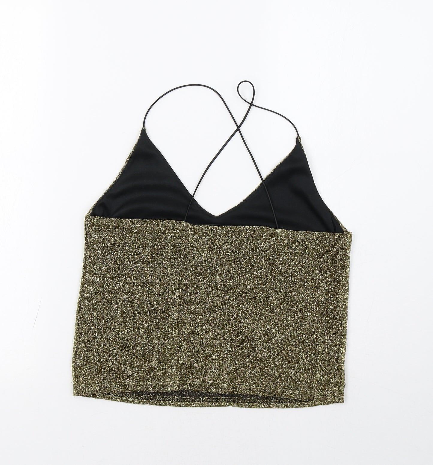 Sparkle & Fade Womens Gold   Cropped Tank Size S