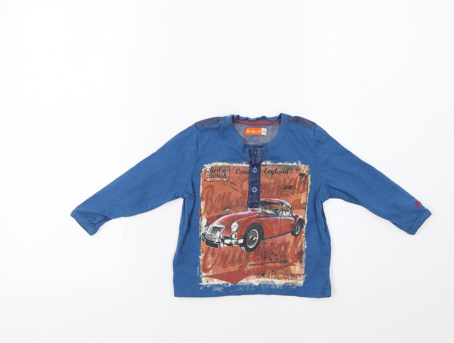 Ben Sherman Baby Blue   Basic T-Shirt Size 6-9 Months  - Car