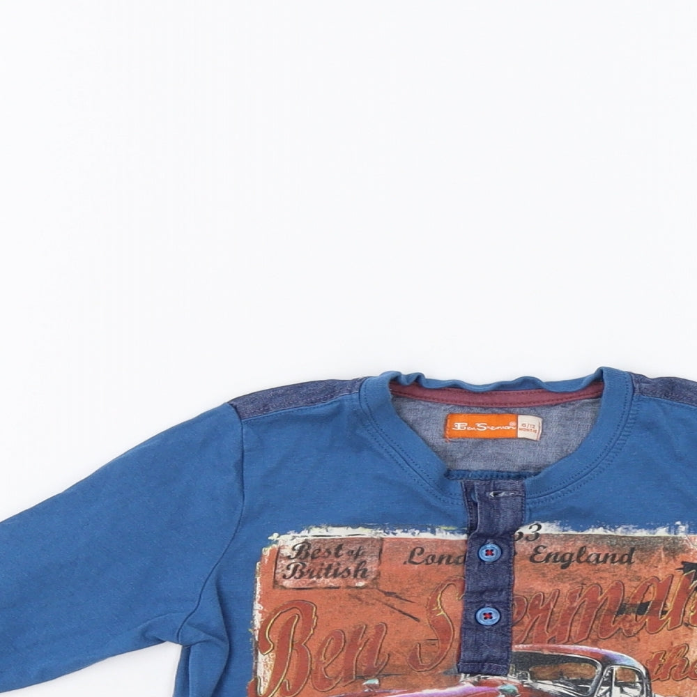 Ben Sherman Baby Blue   Basic T-Shirt Size 6-9 Months  - Car