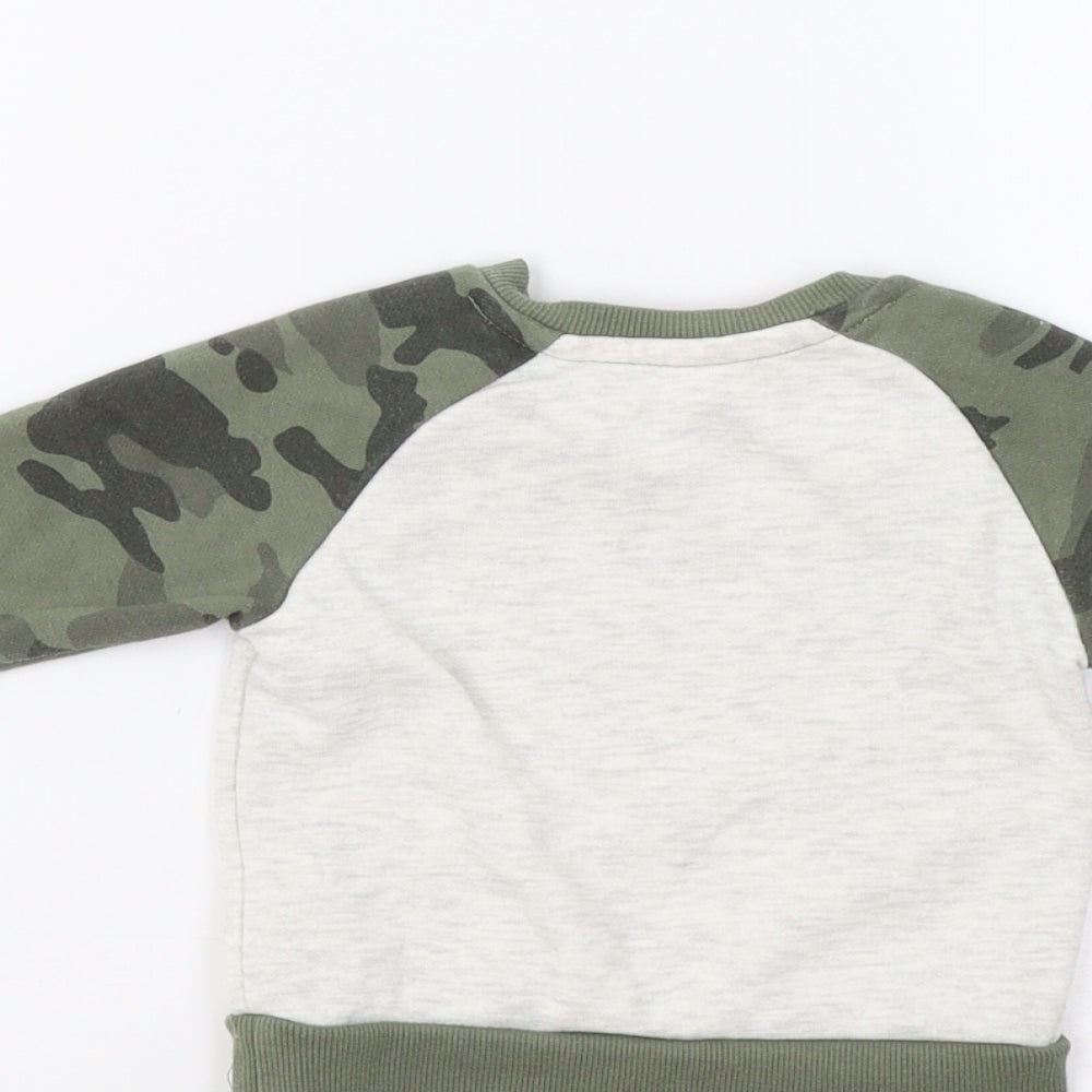 Primark Baby Grey Camouflage  Pullover Jumper Size 6-9 Months