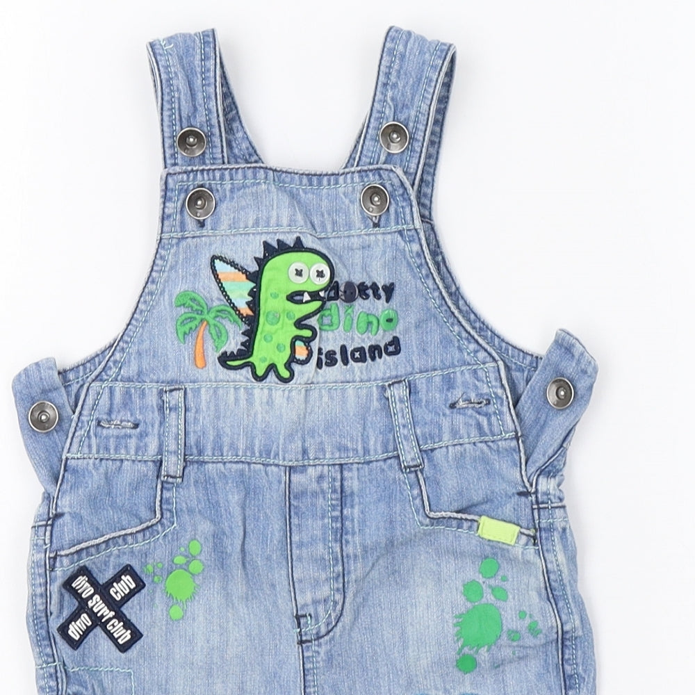 M&S Baby Blue   Cargo Jeans Size 3-6 Months  - Dino