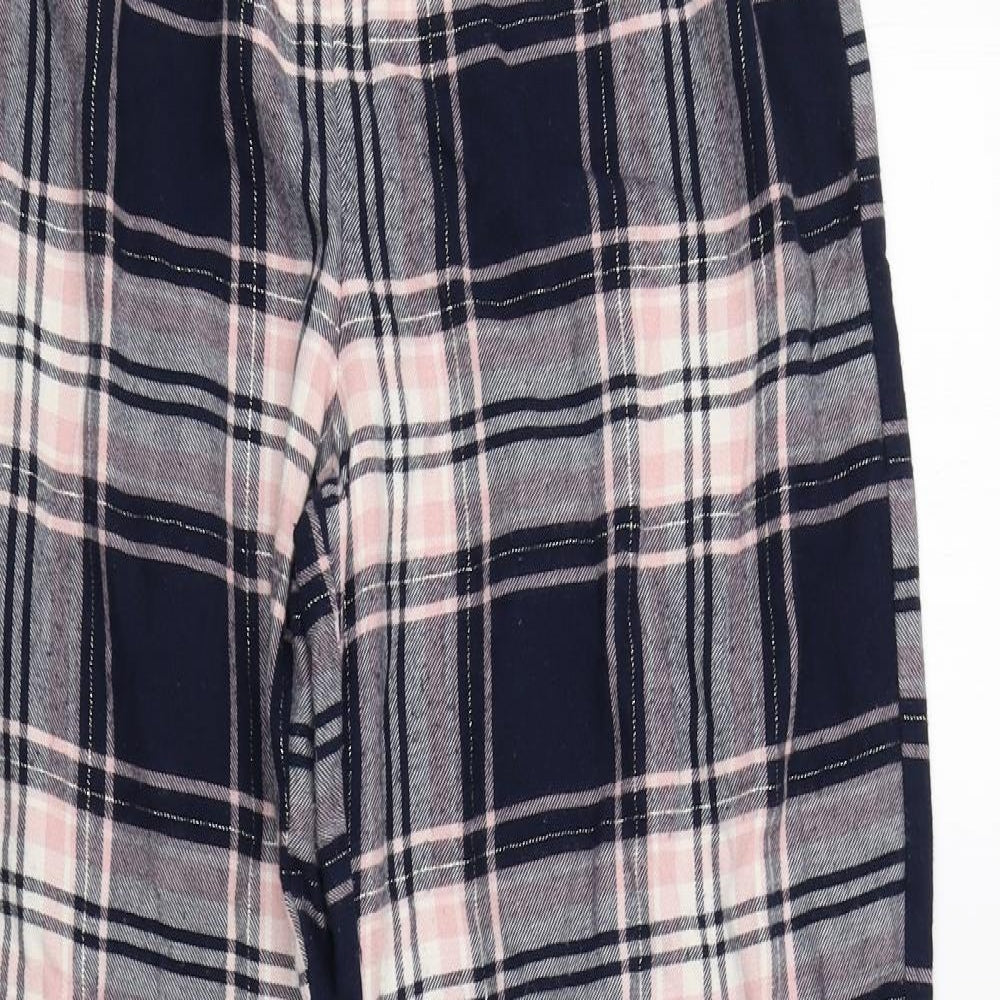 M&S Womens Blue Check   Pyjama Pants Size 10