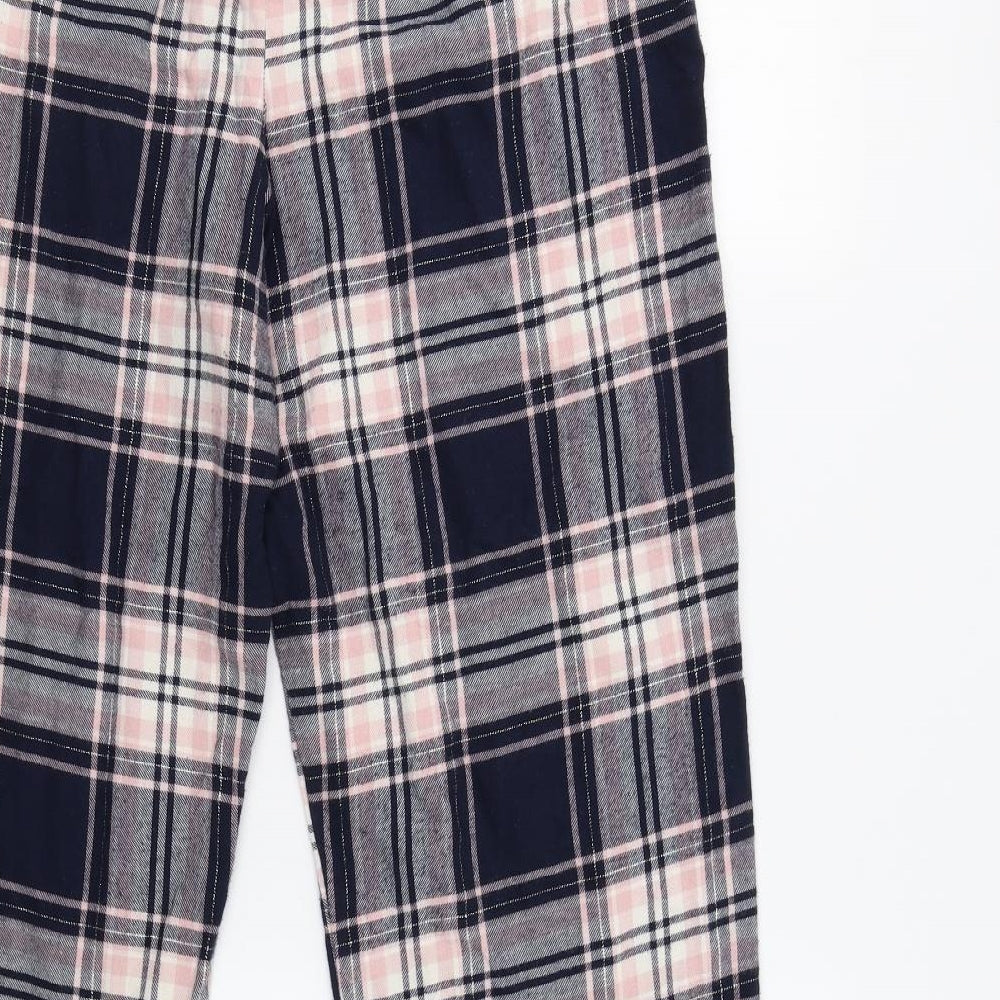 M&S Womens Blue Check   Pyjama Pants Size 10