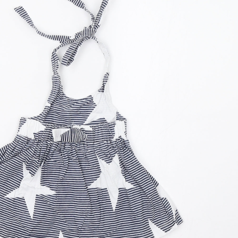 Preworn Baby Blue Striped  A-Line  Size 6-9 Months