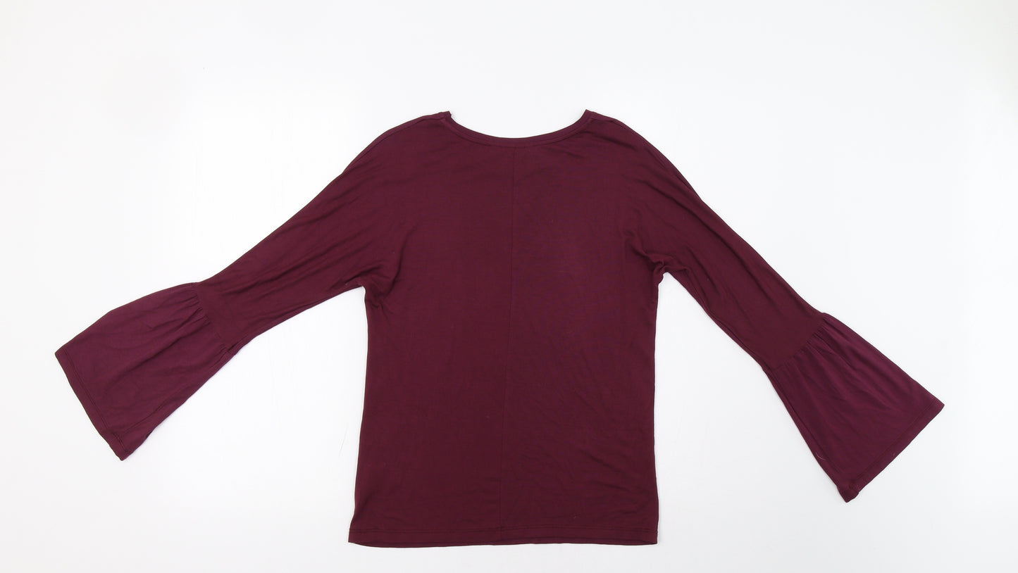 Peacocs Womens Purple   Basic Blouse Size 8