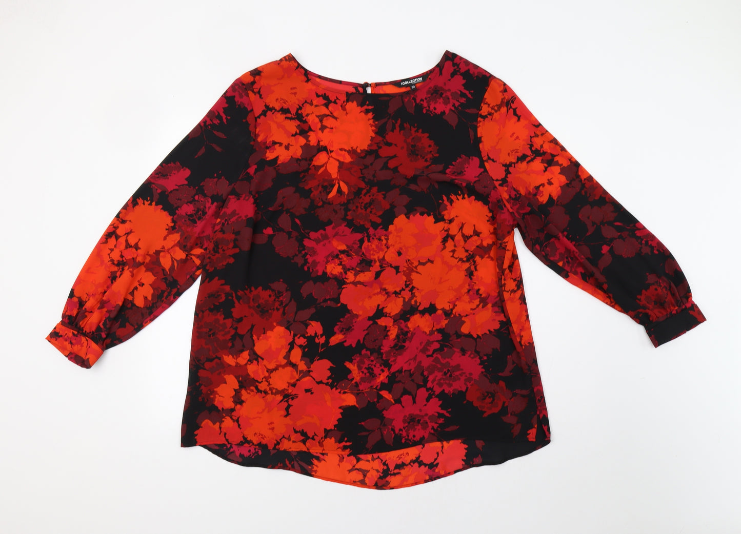 Debenhams Womens Red Floral  Tunic Blouse Size 20