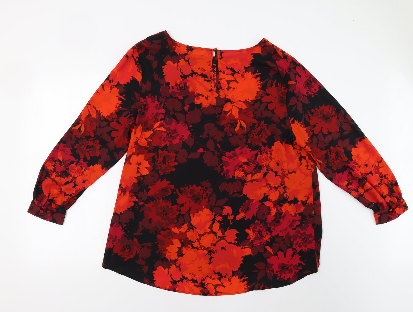 Debenhams Womens Red Floral  Tunic Blouse Size 20