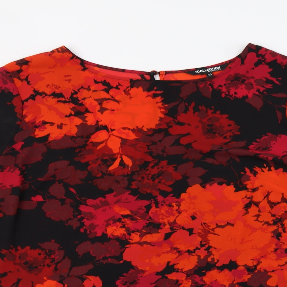 Debenhams Womens Red Floral  Tunic Blouse Size 20